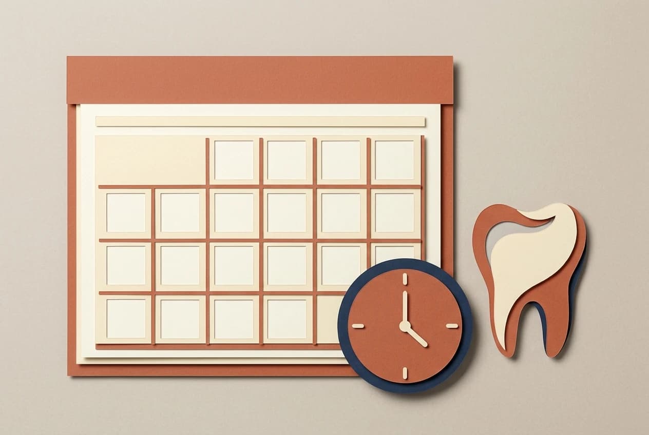 Conceptual illustration of scheduling ongoing gum-care appointments.